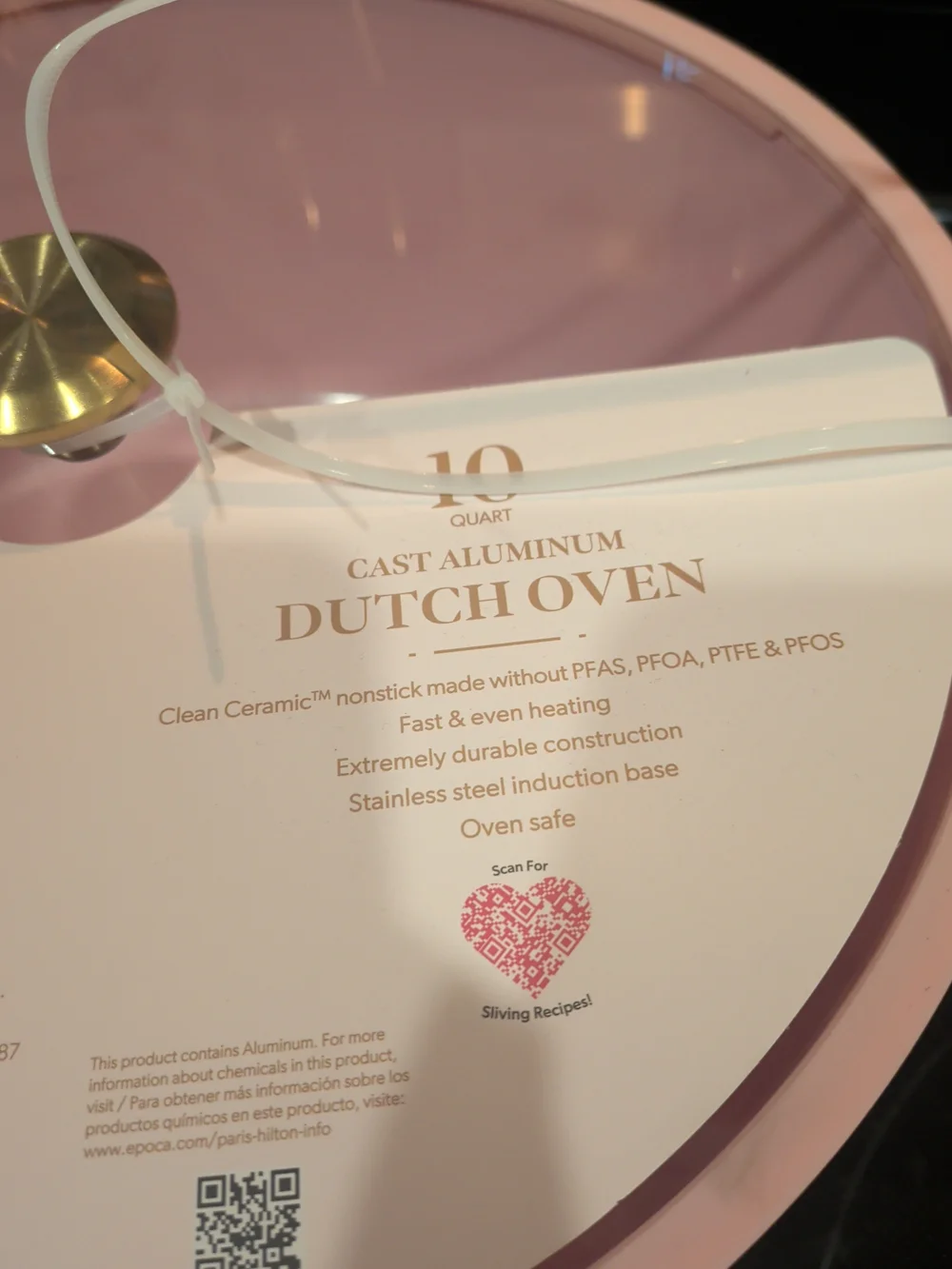 Paris Hilton Pink Dutch Oven with Gold Knob
